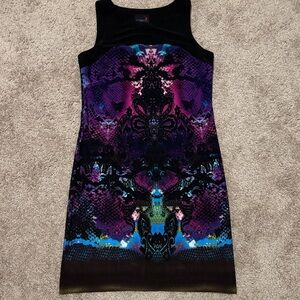 Scarlett Black and Purple Patterned Mini Dress